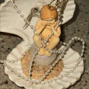 Kurt Adler Gold and White Angel Ornament